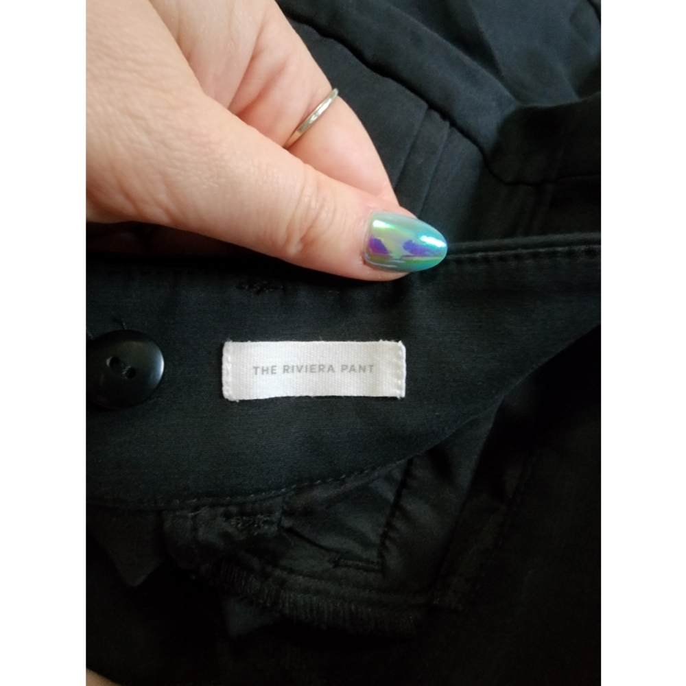 Loft Marisa The Riviera Pant Straight Leg Black Dress Ankle Pants Size 10 Petite - Picture 5 of 8